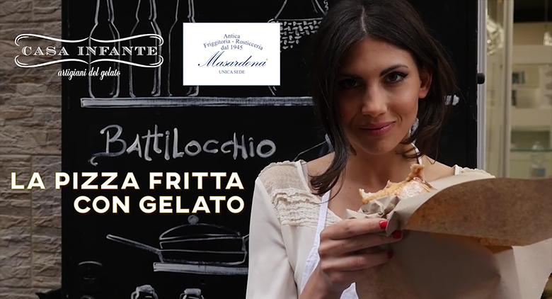 pizza fritta col gelato masardona e casa infante