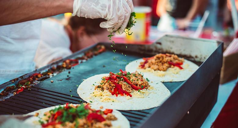 At Fuorigrotta in Naples the Street Food Festival