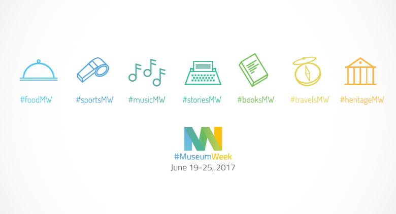 Cartaz da MuseumWeek, também em Nápoles a semana dos museus no Twitter