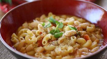 Pacche aux haricots, un des plats que l'on peut trouver à la Sagra Sansilvestrese 2017 dans la fraction San Silvestro de Sant'agata dei goti