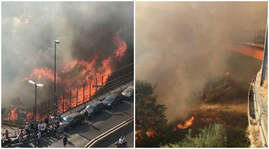 Brand in Vomero in Via Caldieri: Verkehr auf der Kreuzung und der Umgehungsstraße