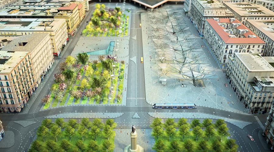 Rendering Piazza Garibaldi a Napoli