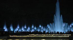 Spettacolo di fontane alla Mostra d’Oltremare a Napoli per Natale con luci e musica