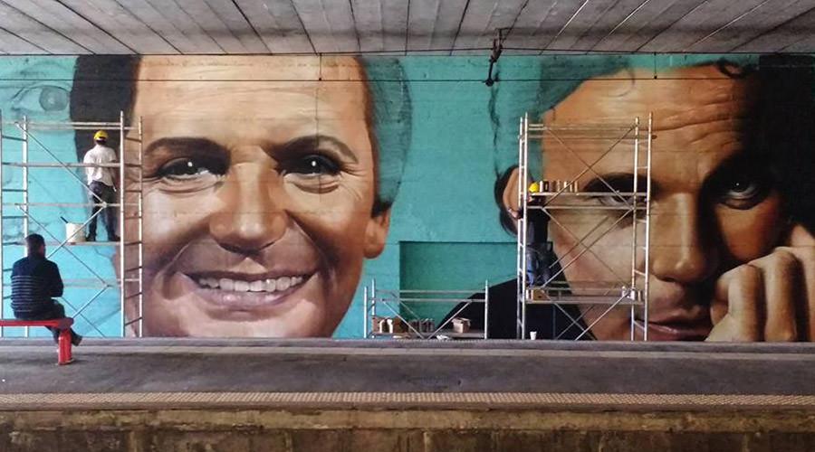 Murale per Troisi e Noschese a San Giorgio a Cremano