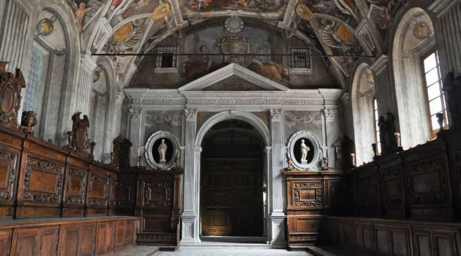 The lower church of Santi Severino e Sossio in Naples