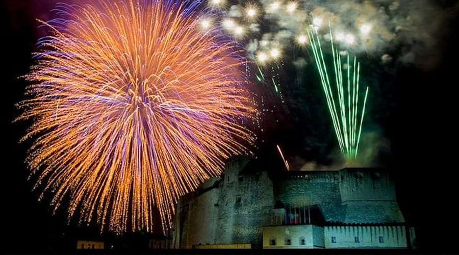 Fireworks at the Castel dell'Ovo for New Year's Eve