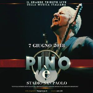 Concert tribute to Pino Daniele, poster of the concert at the San Paolo in Naples