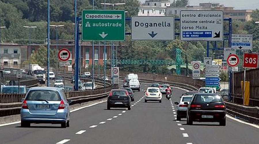 Naples ring road, some exits closed