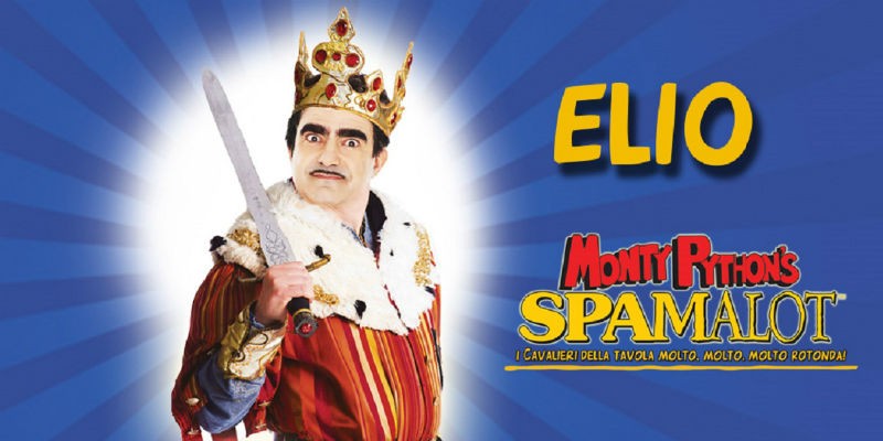 Elio in Spamalot at the Augusteo Theater of Naples