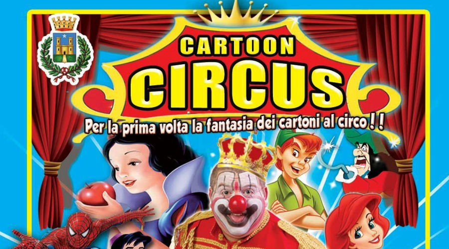 Cartoon Circus in Torre Annunziata with magic numbers and fairytale characters