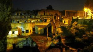 Herculaneum at night