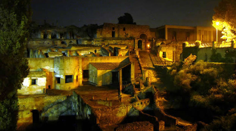 Herculaneum at night