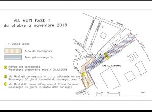 Mapa de las obras de Castel Capuano en Nápoles