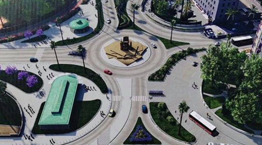 Rendering di Piazza della Repubblica a Napoli