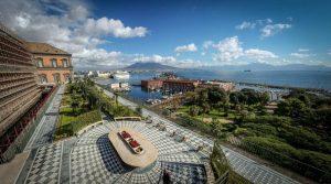 View of the Hanging Garden of the Royal Palace in Naples