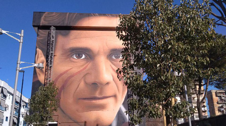 Murales by Jorit dedicated to Pasolini