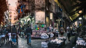 Illuminations in Pignasecca in Neapel zum 2019-Valentinstag