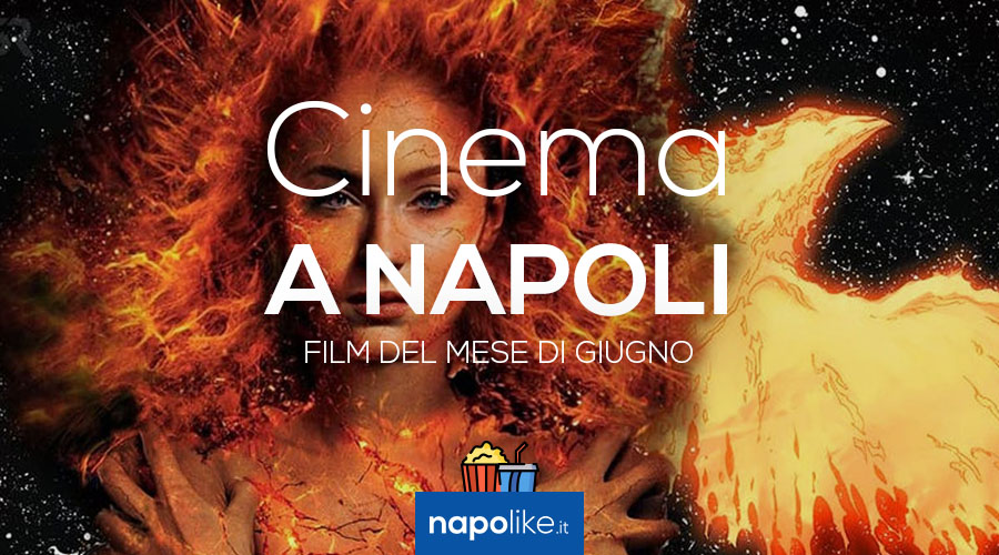 Cartaz sobre filmes nos cinemas de Nápoles em junho de 2019