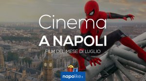 Filme im Kino in Neapel im Juli 2019 mit Spiderman-Far from Home und Men in Black