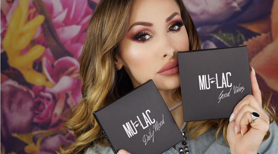 Cindy with some Mulac Cosmetics palettes