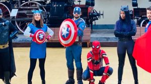 Karneval 2020 im Nationalen Eisenbahnmuseum von Pietrarsa mit Superhelden