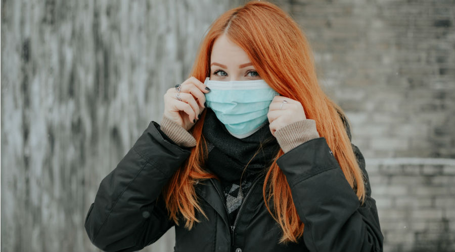 Girl with surgical mask