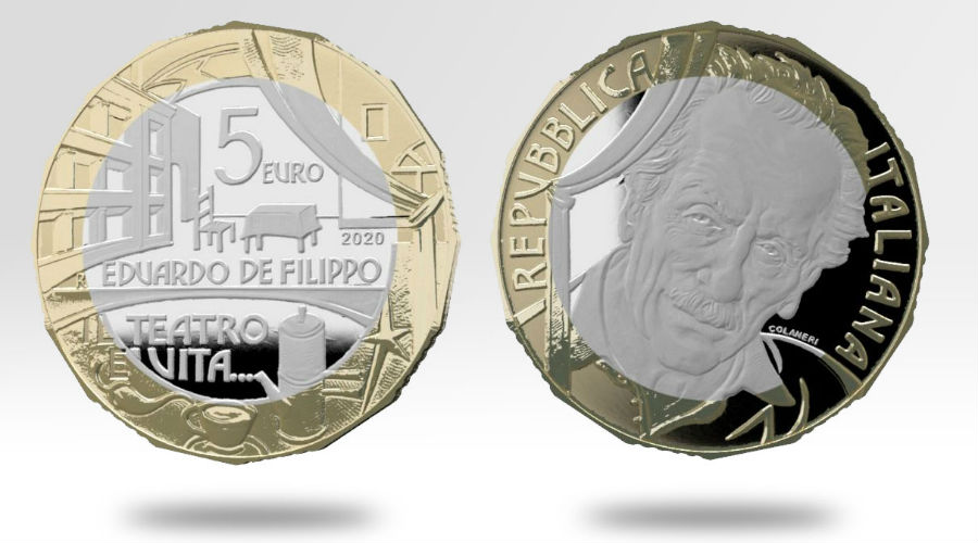 Coin dedicated to Eduardo De Filippo