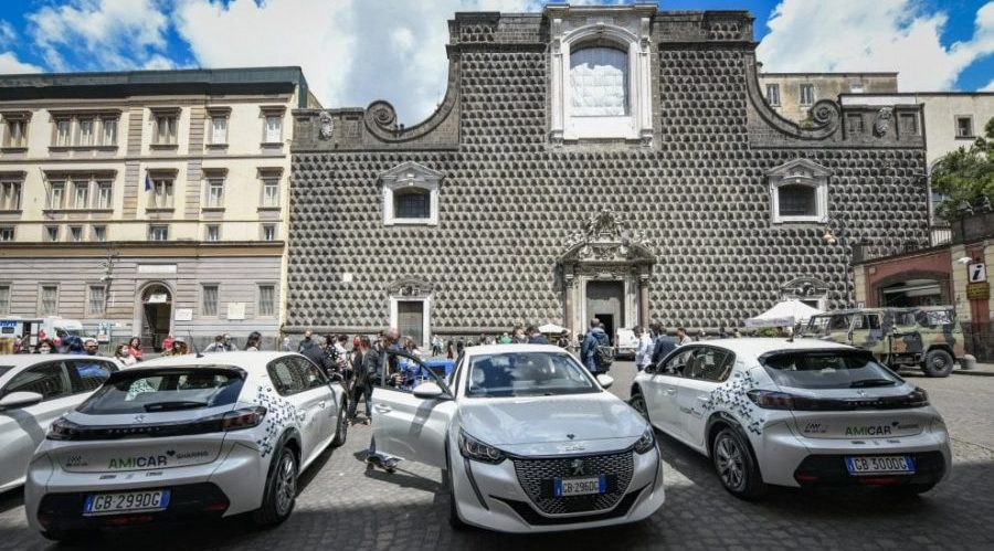 Car sharing car in Naples