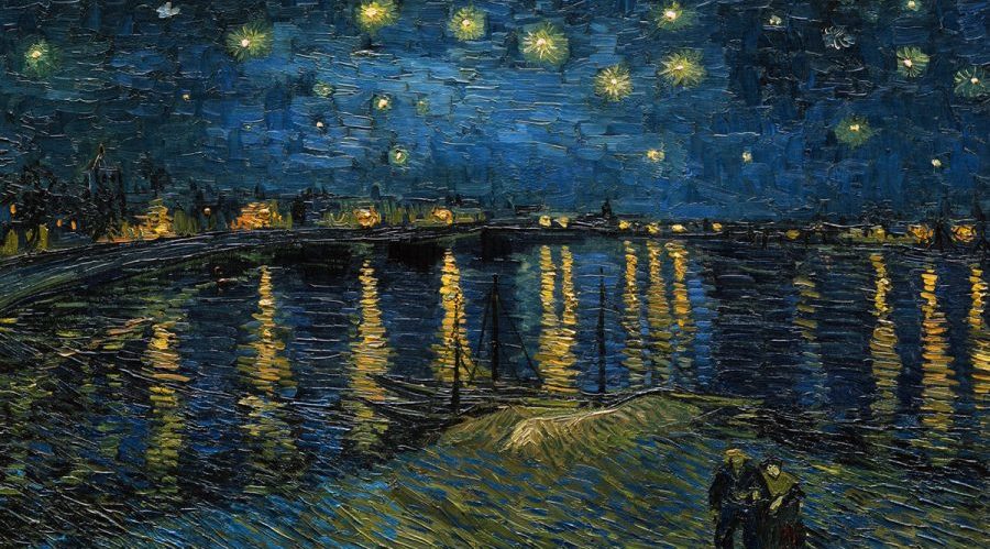 Noite Estrelada sobre o Ródano de Van Gogh