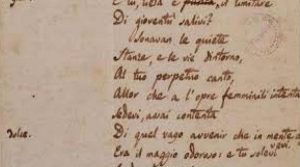 Ein seltener Brief von Giacomo Leopardi an die Nationalbibliothek von Neapel