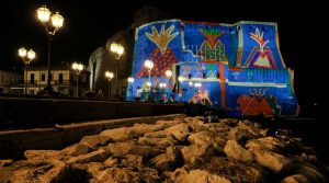 Castel dell'Ovo a Napoli: illuminano la facciata le video-installazioni di Franz Cerami