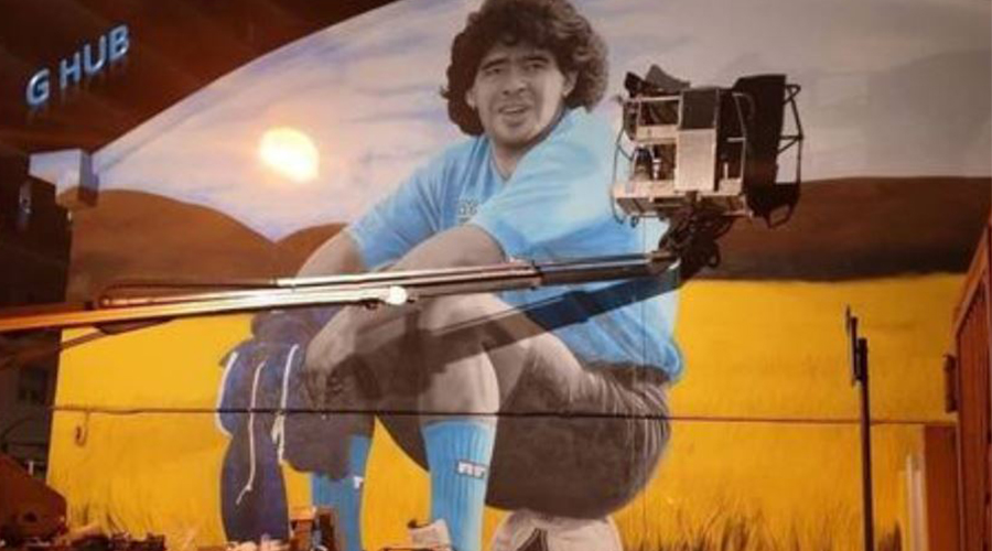 Wandbild von Maradona von Leticia Mandragora