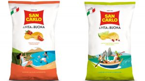 San Carlo und Napoli Chips, die Taschen, die unserer Stadt gewidmet sind