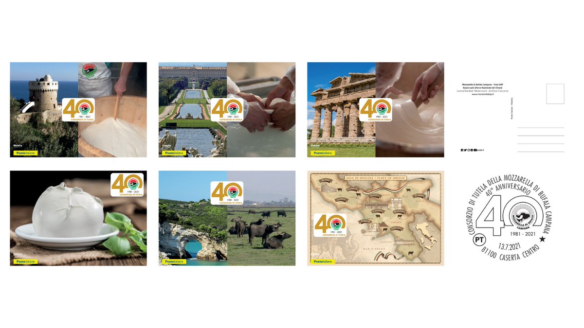Mozzarella Campana Dop, cartoline postali speciali i 40 anni del Consorzio
