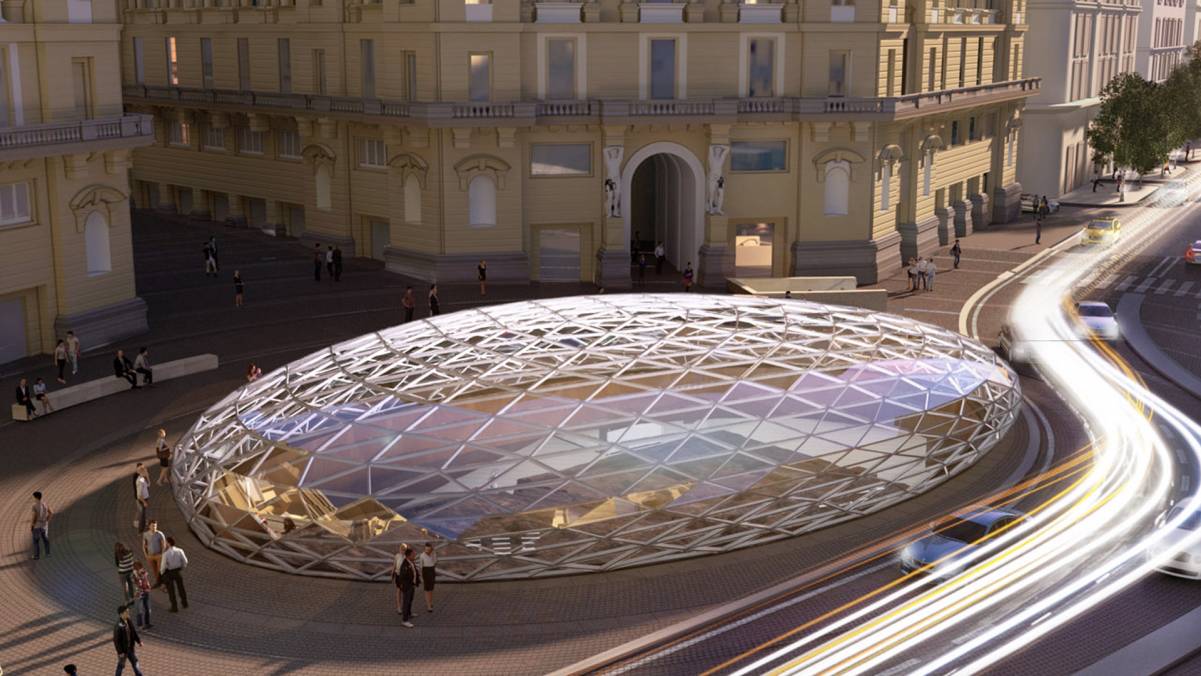 Estación del Duomo en Nápoles, renderizado