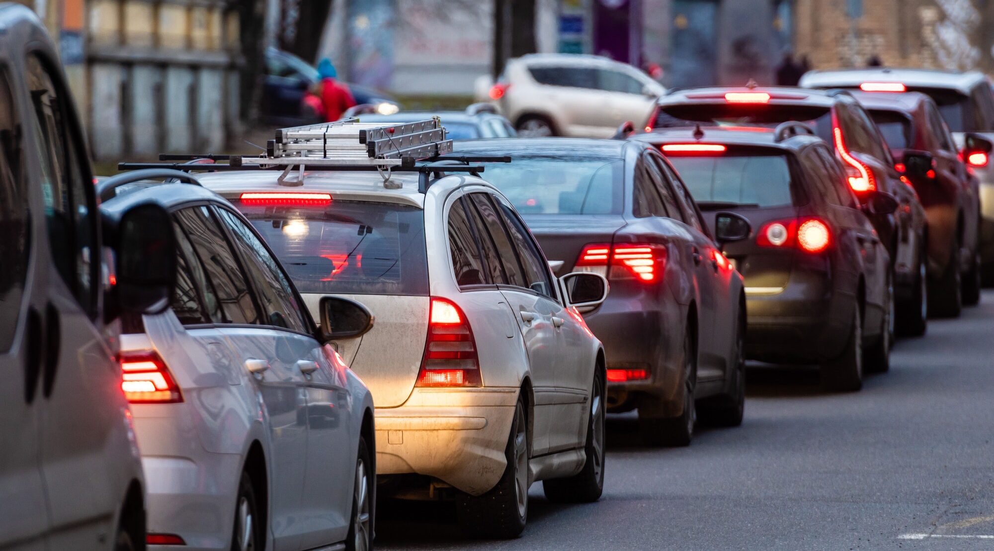 Cars queued