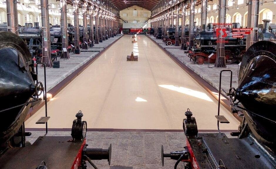 Trenes en el Museo Nacional del Ferrocarril de Pietrarsa