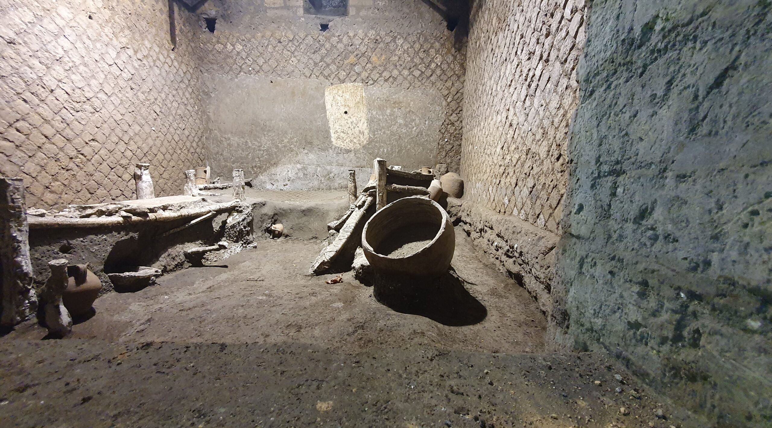 A sala dos escravos em Pompeia