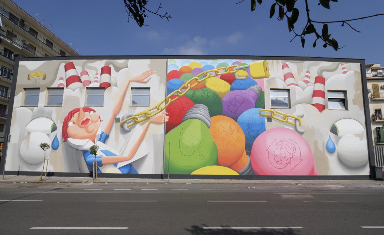 Fuorigrotta, fresque anti-smog inaugurée au Silio Italico