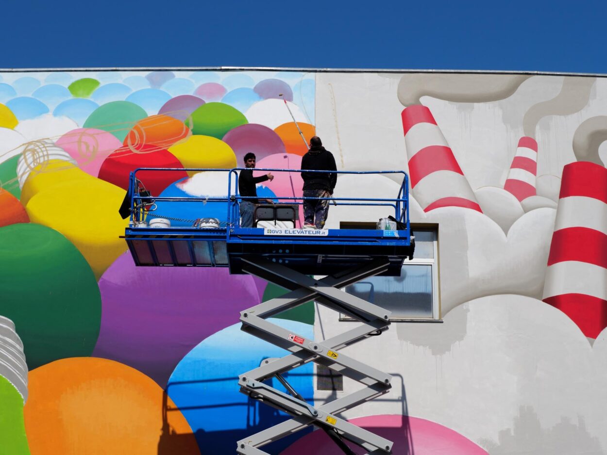 La pintura de los eco murales de Fuorigrotta