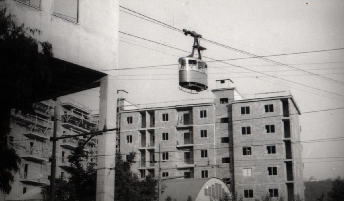 Foto histórica del teleférico de Posillipo