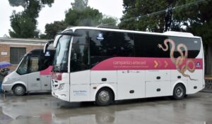 poster of Pompei Arte Bus: the shuttle starts again to the sites of Boscoreale, Oplontis, Stabia