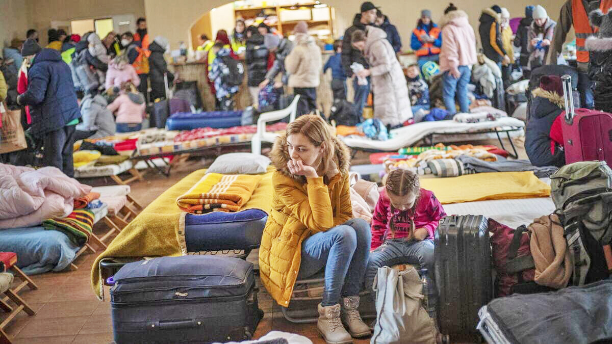 Ukrainische Flüchtlinge in Neapel