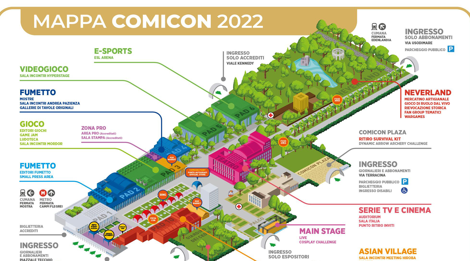Mappa Comicon 2022, ridotta