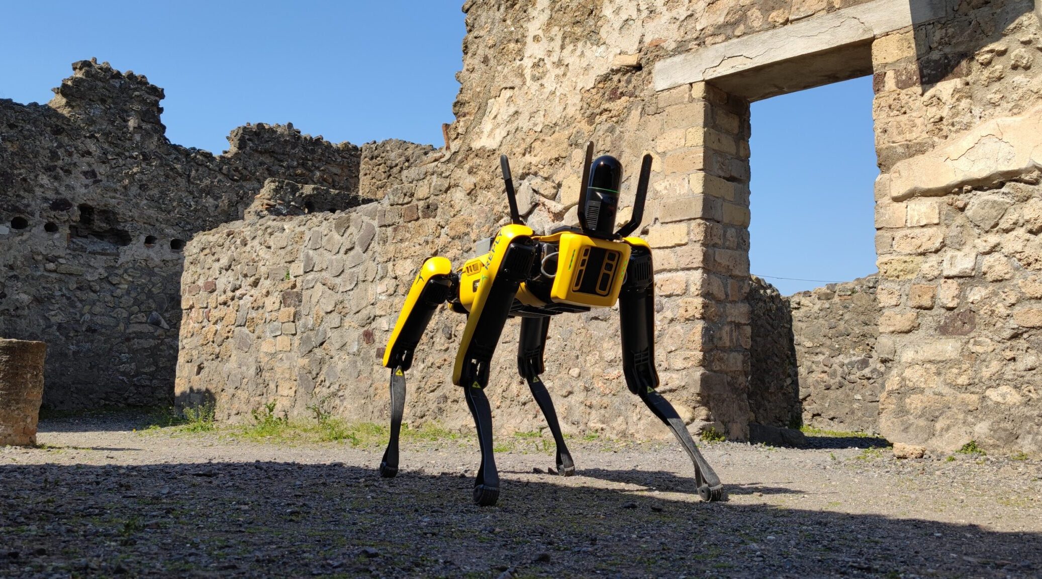 Spot, the robot dog in Pompeii