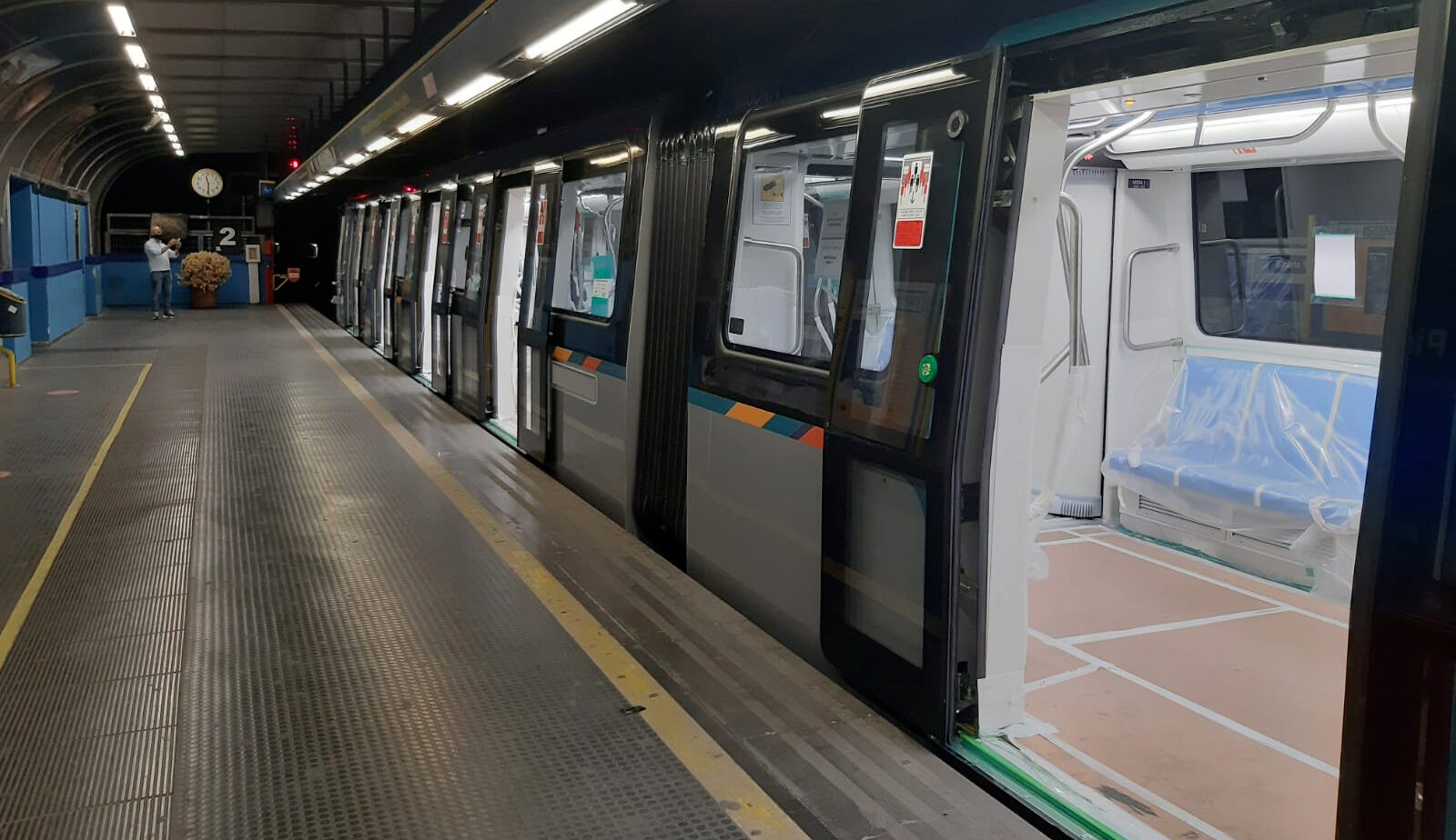New metro train line 1 in Naples