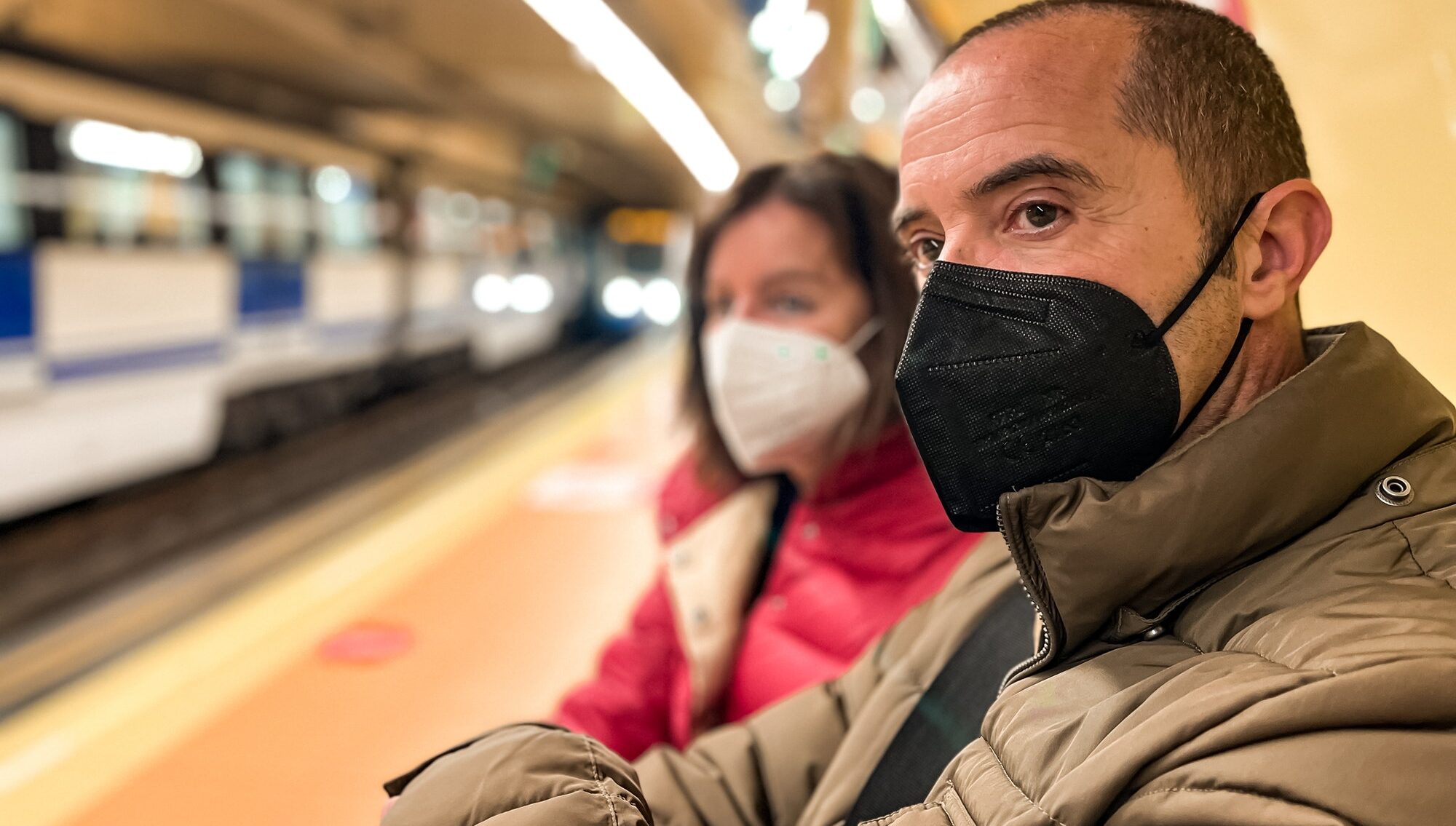 Mascarillas en el metro