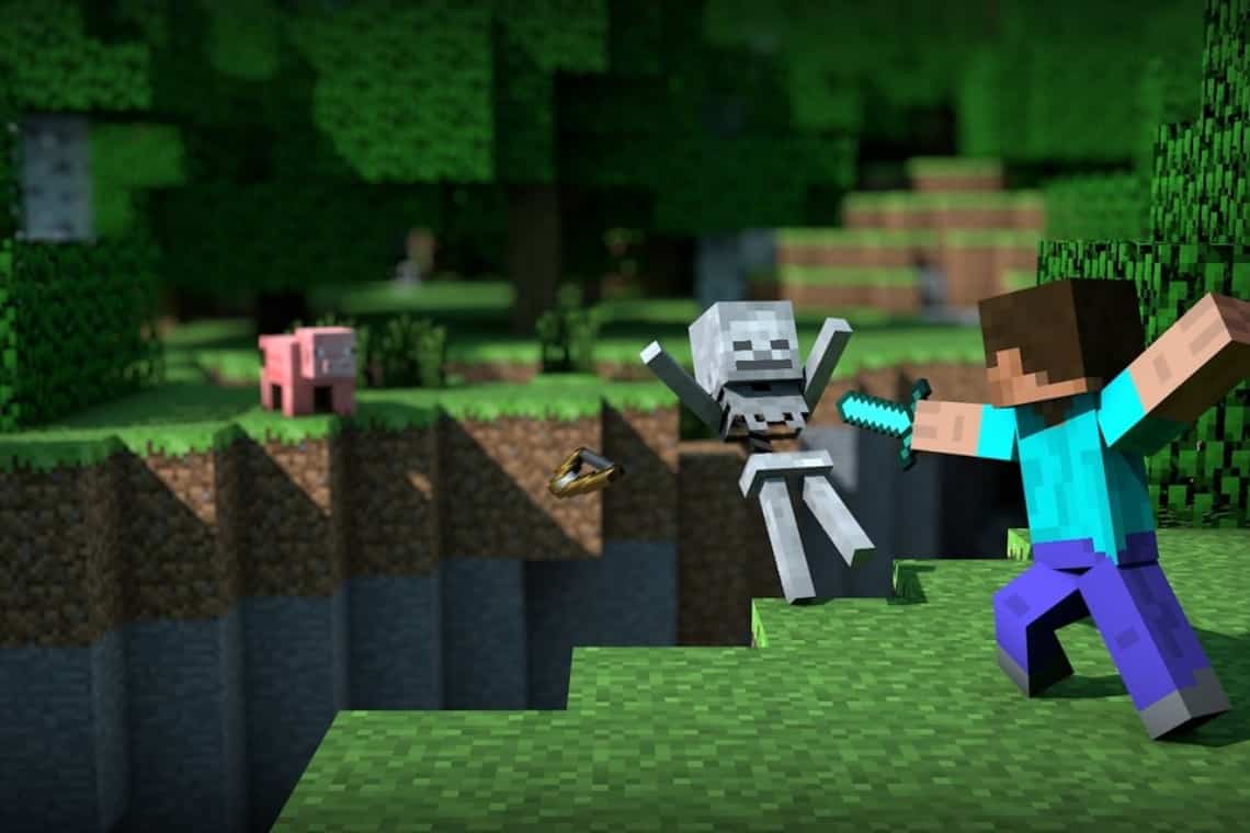 Scena di gioco di Minecraft