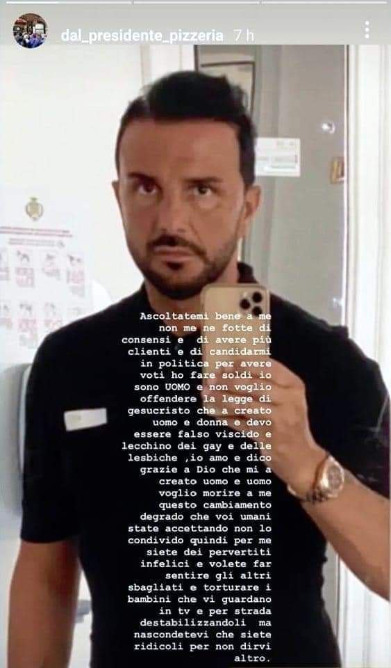 Massimiliano di Caprio, pizzeria il Presidente