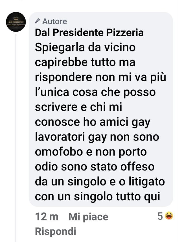 Risposta de Il Presidente agli attacchi contro i gay